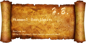 Hummel Benjámin névjegykártya